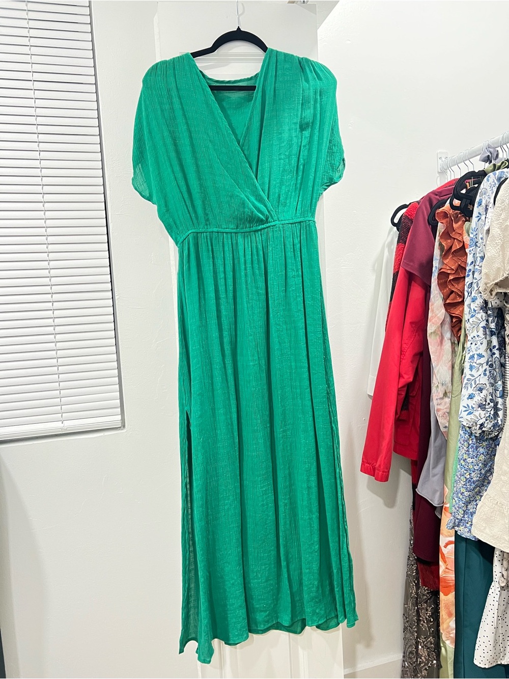 Green V-Neck Maxi Dress